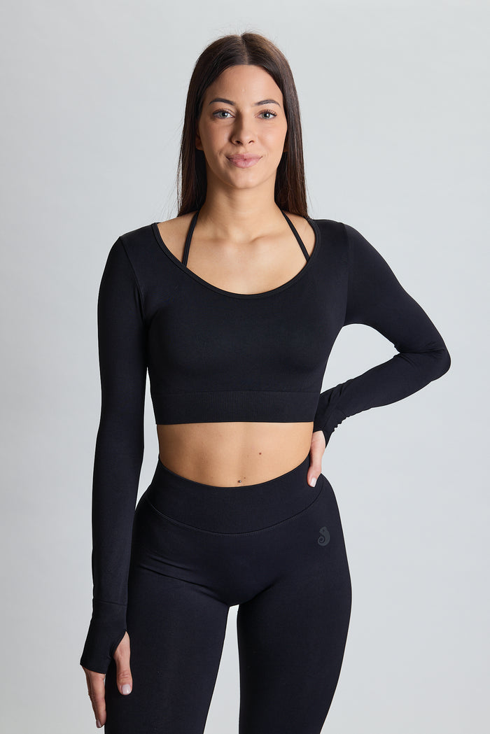 PUREFLEX CROP TOP BLACK