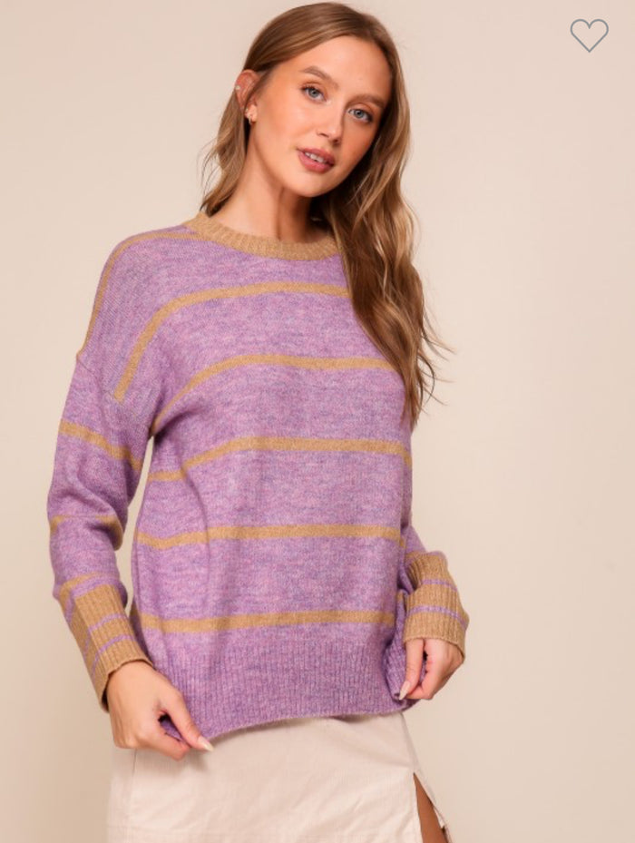 Purple striped sweater