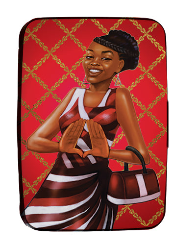 Red and White Card Holder