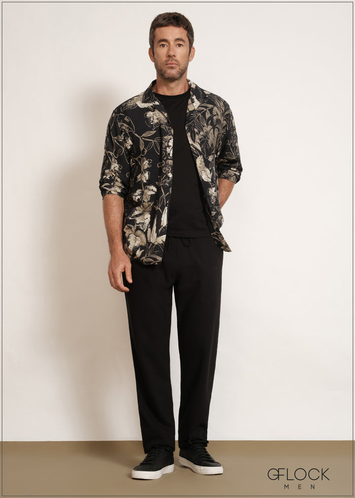 Revere Collar Long Sleeve Shirt - 200526