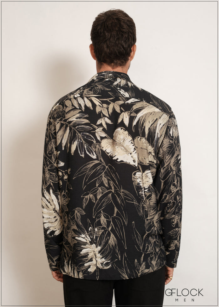 Revere Collar Long Sleeve Shirt - 200526