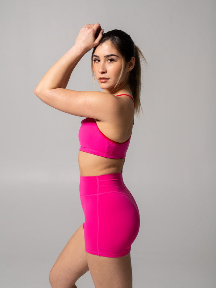 Reversible Sports Bra - Lipstick Red and Miami Vice
