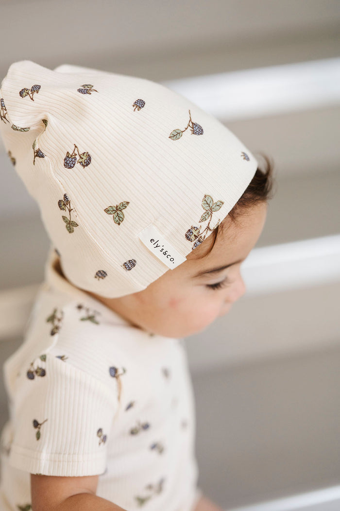 Ribbed Cotton - Raspberries Collection - Beanie