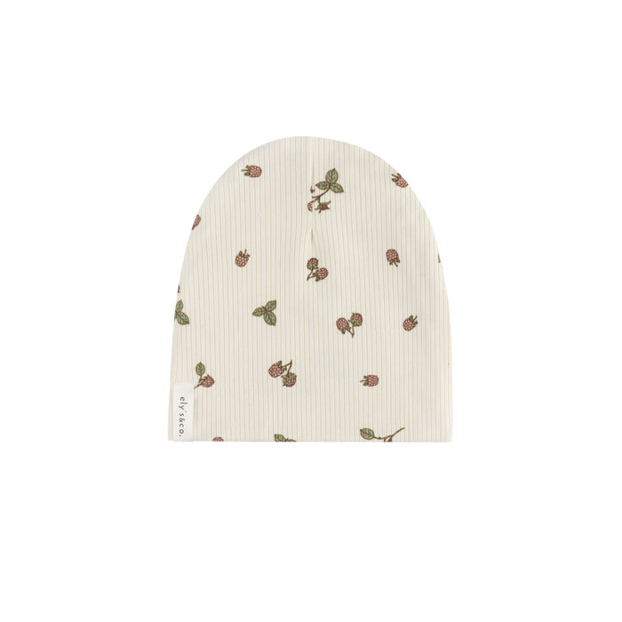 Ribbed Cotton - Raspberries Collection - Beanie