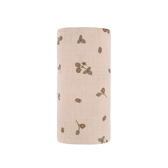 Ribbed Cotton - Raspberries Collection - Muslin Swaddle