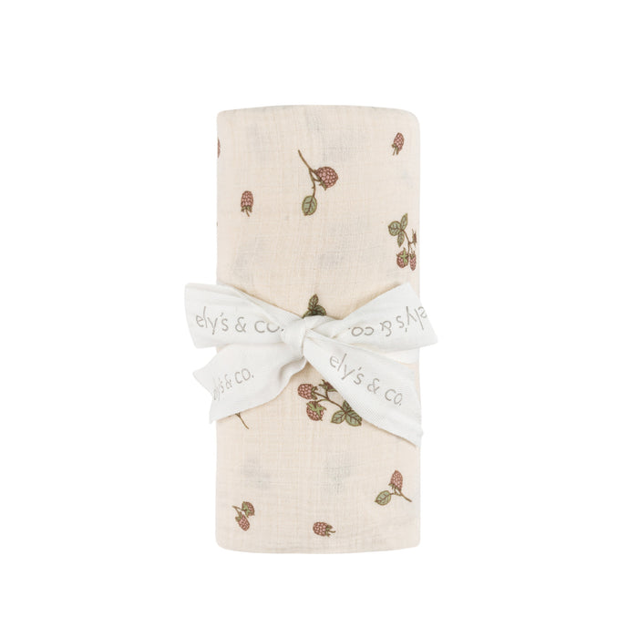Ribbed Cotton - Raspberries Collection - Muslin Swaddle