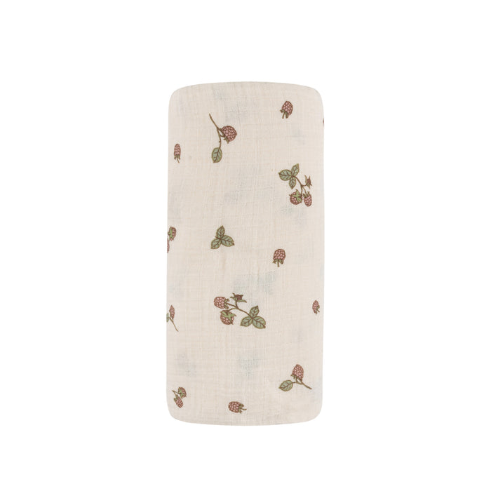 Ribbed Cotton - Raspberries Collection - Muslin Swaddle