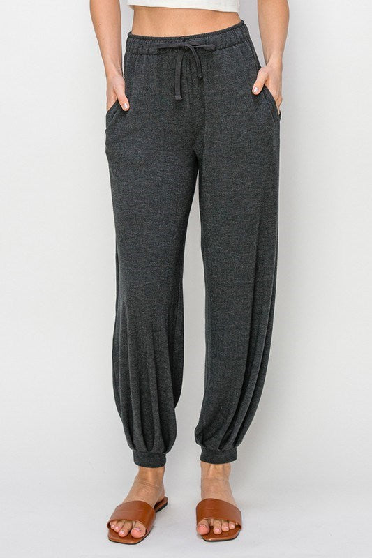 Risen Ultra Soft Wide Jogger Pants- Charcoal Grey