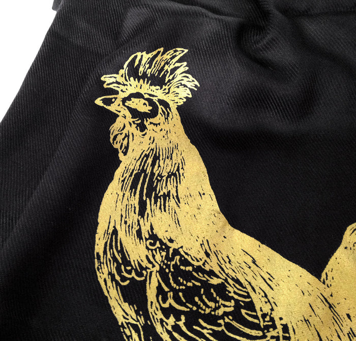 Gold ink on black