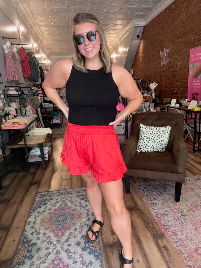 RUFFLE DETAIL SHORTS