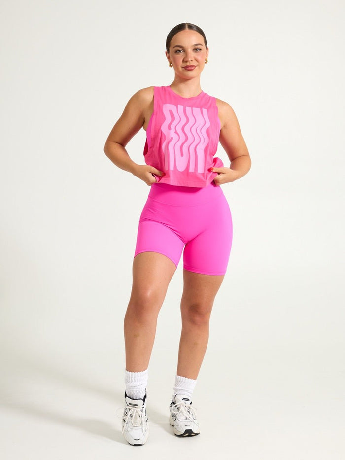 Run Crop Tank - Pink Crush