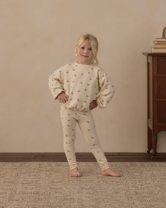 Rylee + Cru Spongey Knit Set in Butterfly Ditsy