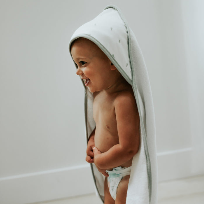 Sage Pears Hooded Towel & Washcloth