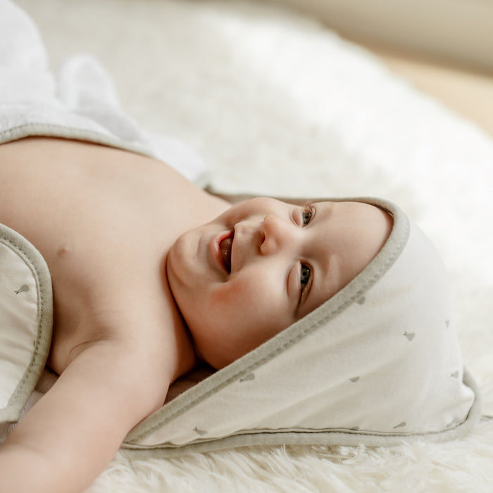 Sage Pears Hooded Towel & Washcloth