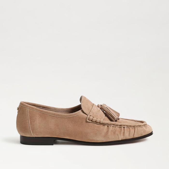 Sam Edelman Lana Tassel Loafer in  Truffle Brown Suede
