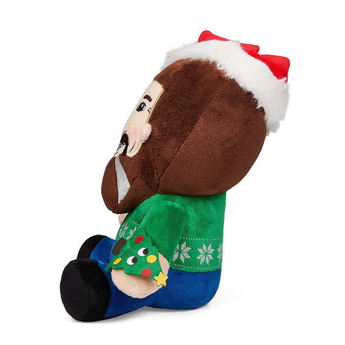 Soft Santa Bob Ross Phunny plush toy by Kidrobot, 7.5 inches tall, featuring a cute plush depiction of Bob Ross as Santa.