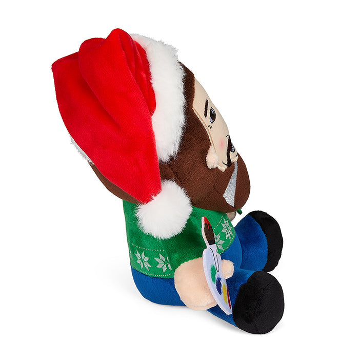 Soft Santa Bob Ross Phunny plush toy by Kidrobot, featuring a cheerful Santa-themed Bob Ross character in a 7.5-inch size.