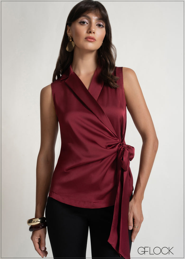 Satin Wrap Top - 150526