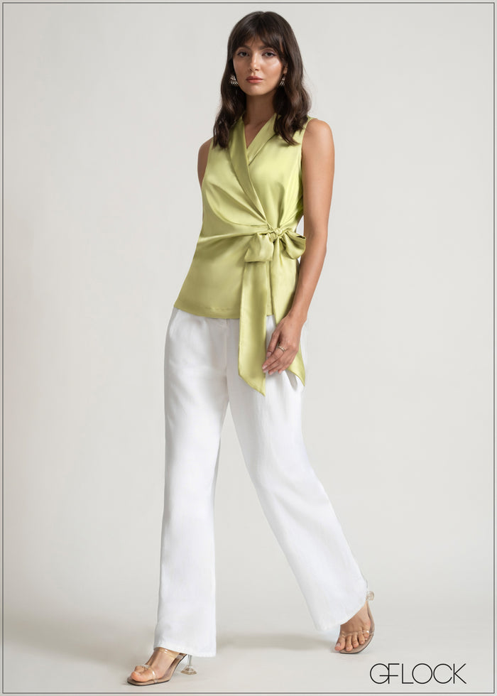 Satin Wrap Top - 150526