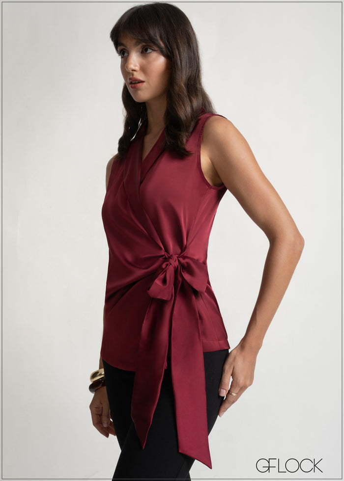 Satin Wrap Top - 150526