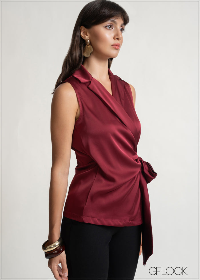 Satin Wrap Top - 150526