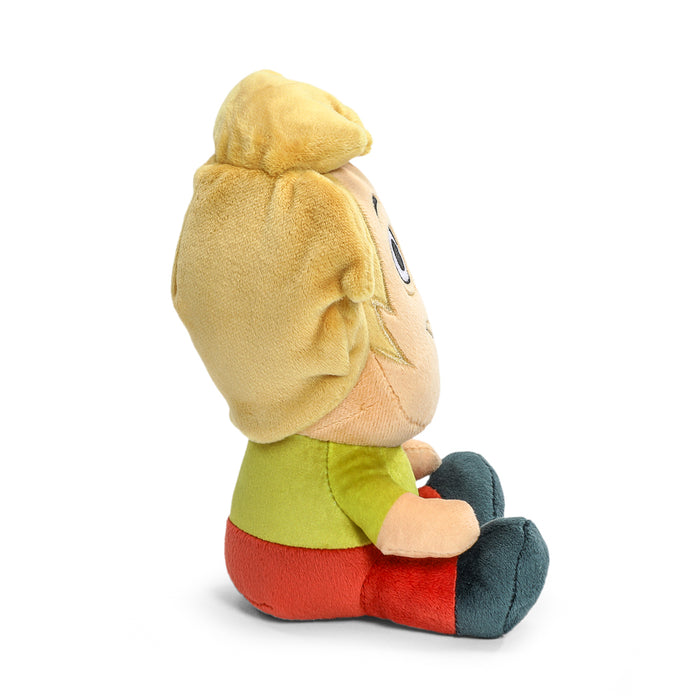 Shaggy plush toy from Scooby-Doo Phunny collection, 7.5-inch soft stuffed figure of character with green shirt and brown hair.