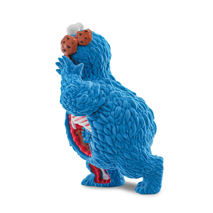 Sesame Street Kaiju Anatomy Cookie Monster 8-inch flocked vinyl art figure, detailed design, colorful and textured collectible toy