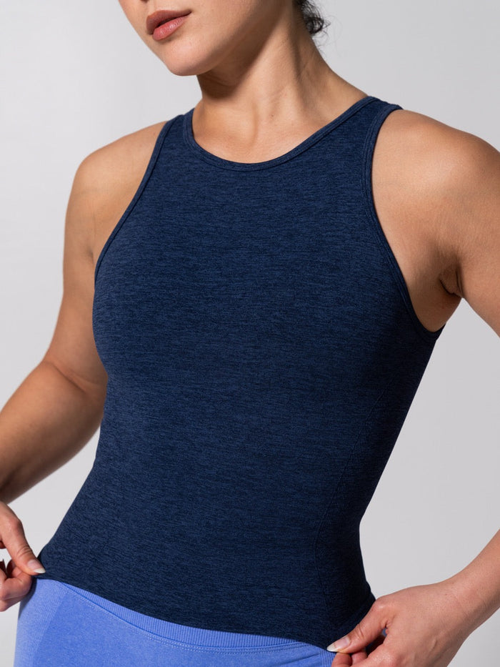 Shape Seamless Hip Tank - Heather Baked Blue