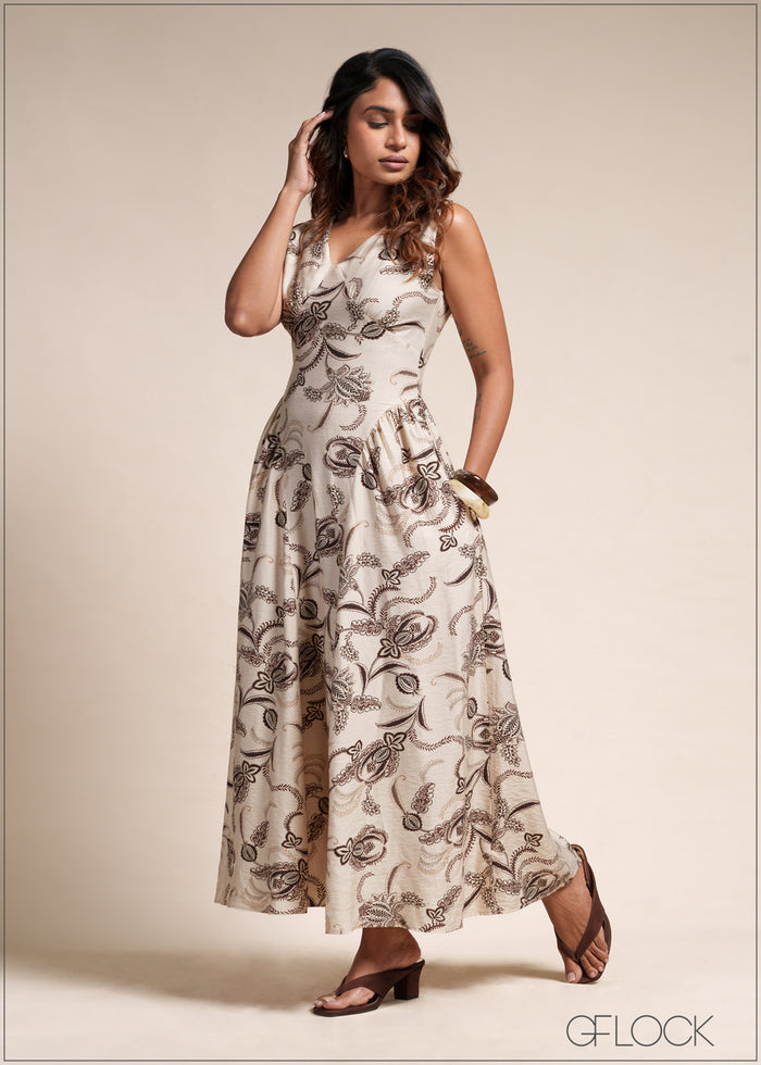 Side Detailed Maxi Dress - 110526