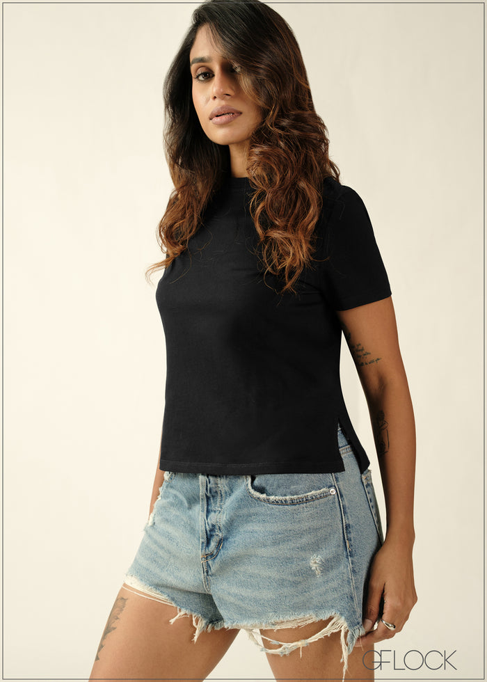 Side Slit Detailed Top - 270726