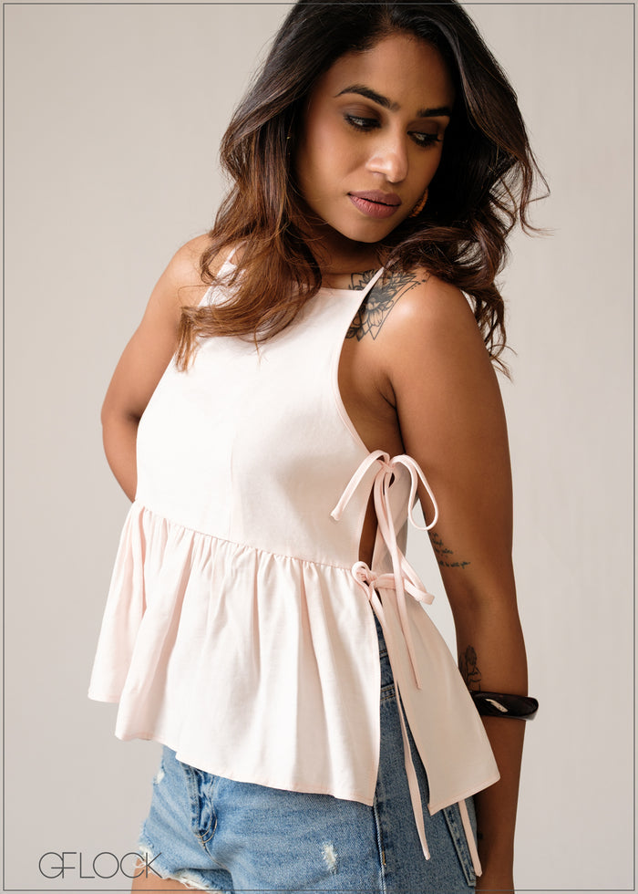 Side Tie Sleeveless Top - 150626