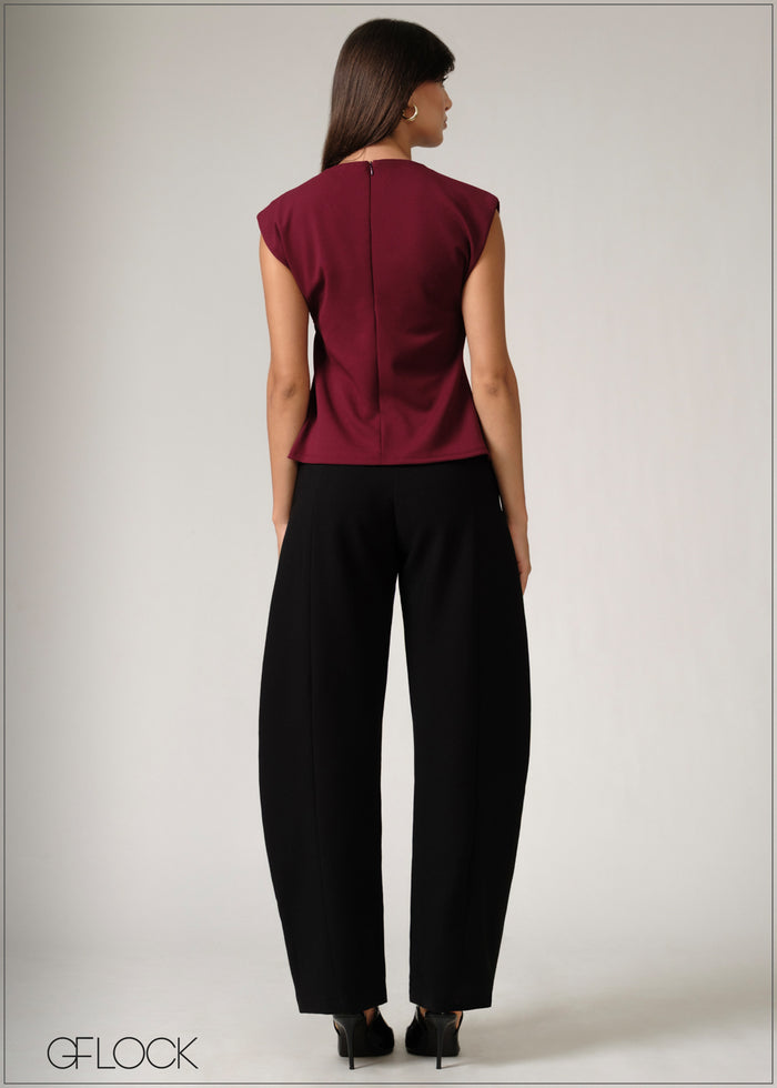 Side Trim Button Down Top - women’s top alternate view - GFLOCK Sri Lanka
