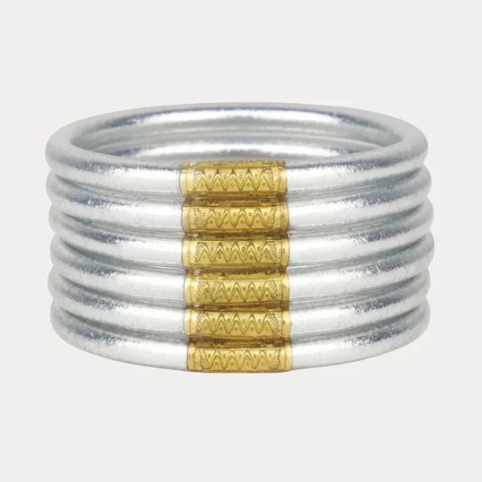 Silver All Weather Bangles (Set Of 6) - Serenity Prayer