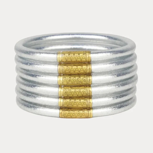 Silver All Weather Bangles (Set Of 6) - Serenity Prayer
