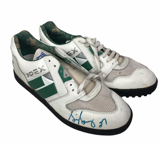 SIRAN STACY PHILADELPHIA EAGLES SIGNED GAME WORN VETERANS STADIUM APEX TURF SPIKES