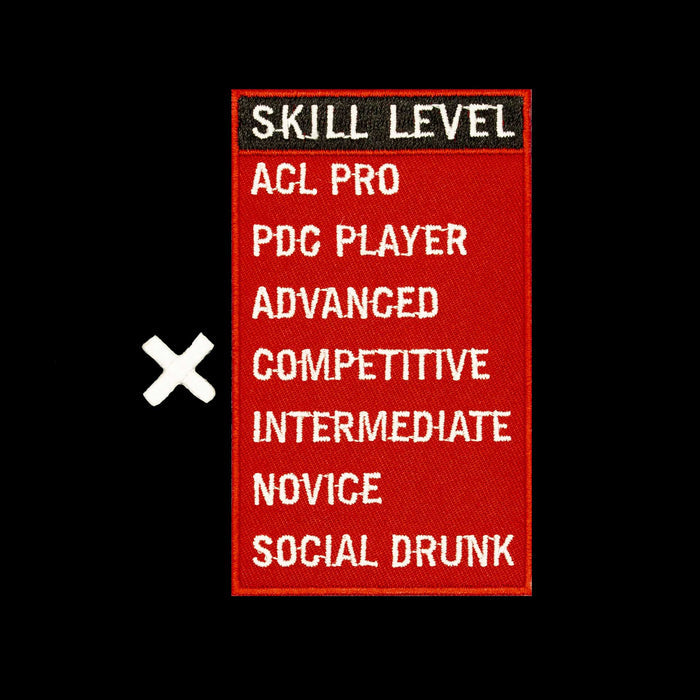 "Skill Level" Interactive Embroidered Velcro Patch - Brotherhood Cornhole