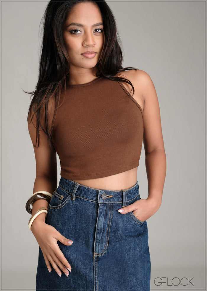 Sleeveless Crop Top - 061225