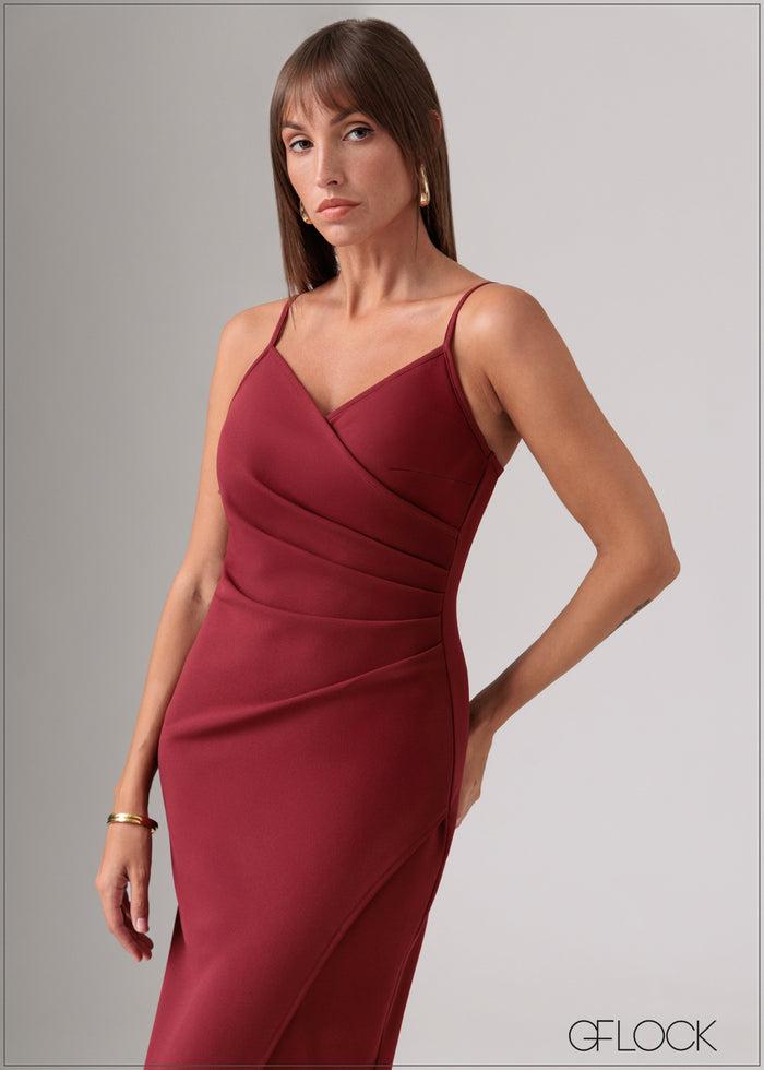Sleeveless Pleated Detail Maxi Dress - 120126