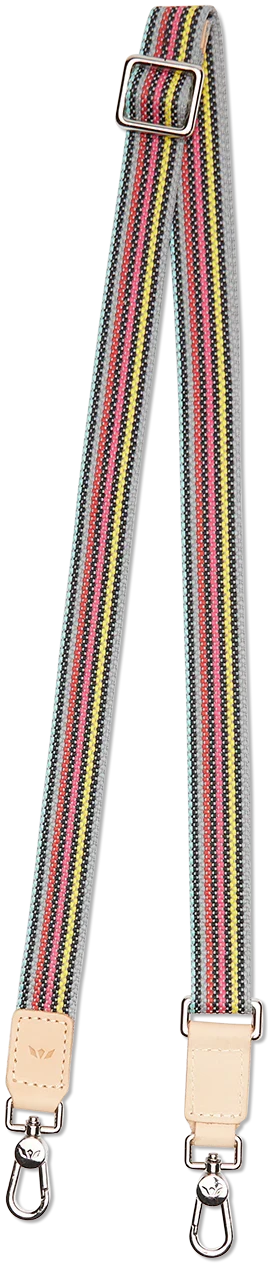 Slim Crossbody Strap, Grey Webbing 1”