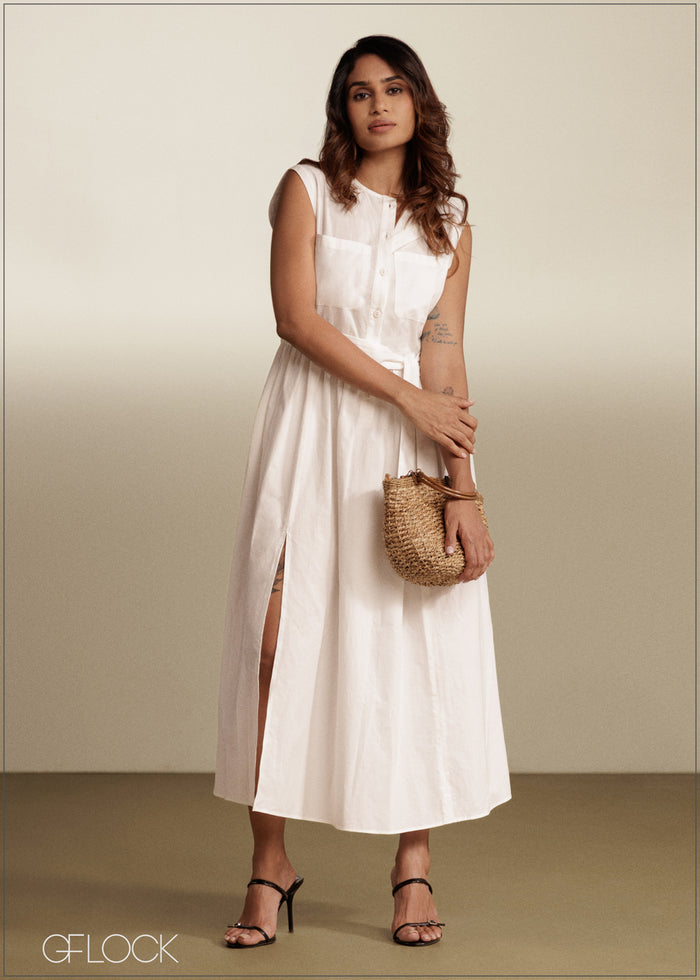 Slit Detailed Shirt Dress - 290526C