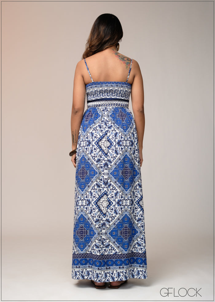 Smocked Strappy Dress - 031125