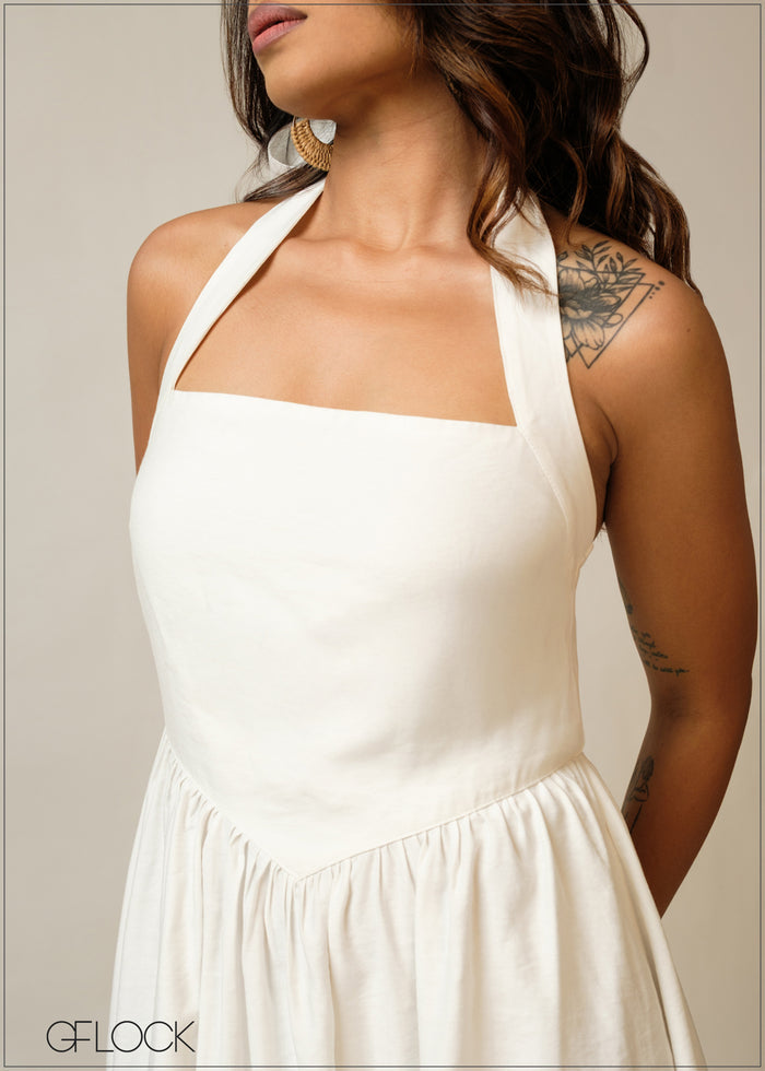 Solid Midi Dress - 300326