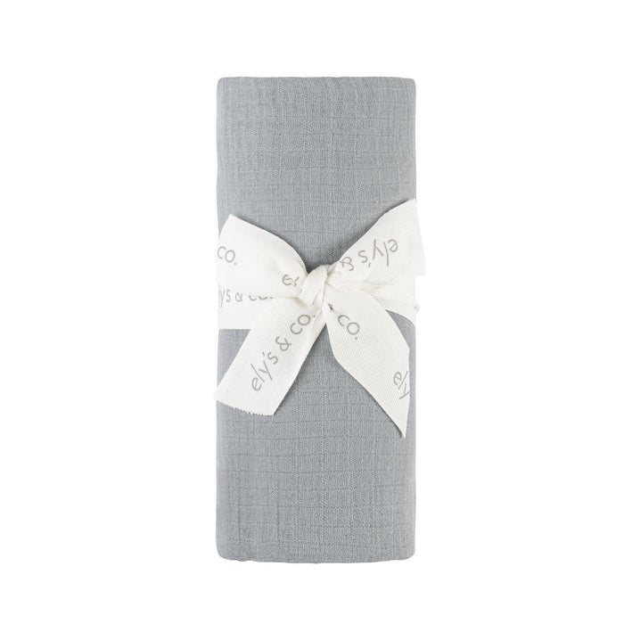Solid Muslin Swaddle with Scallop Trim