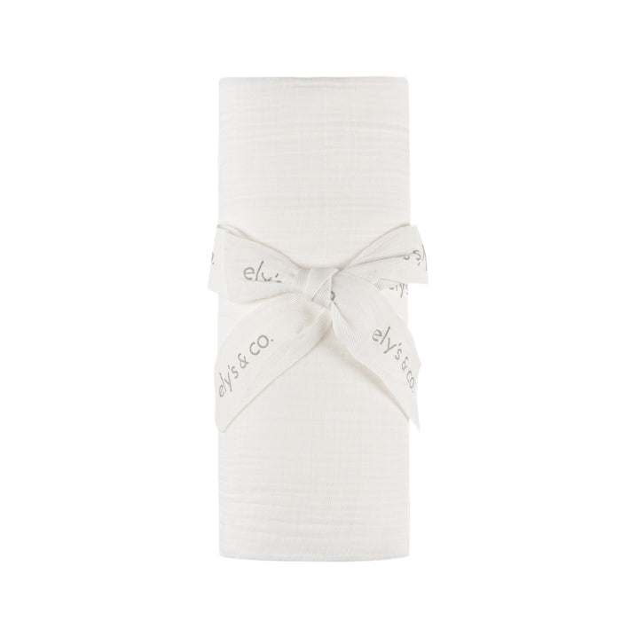 Solid Muslin Swaddle with Scallop Trim