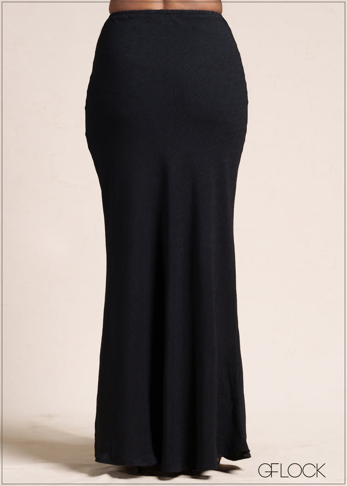 Solid Textured Bias Skirt - 110526