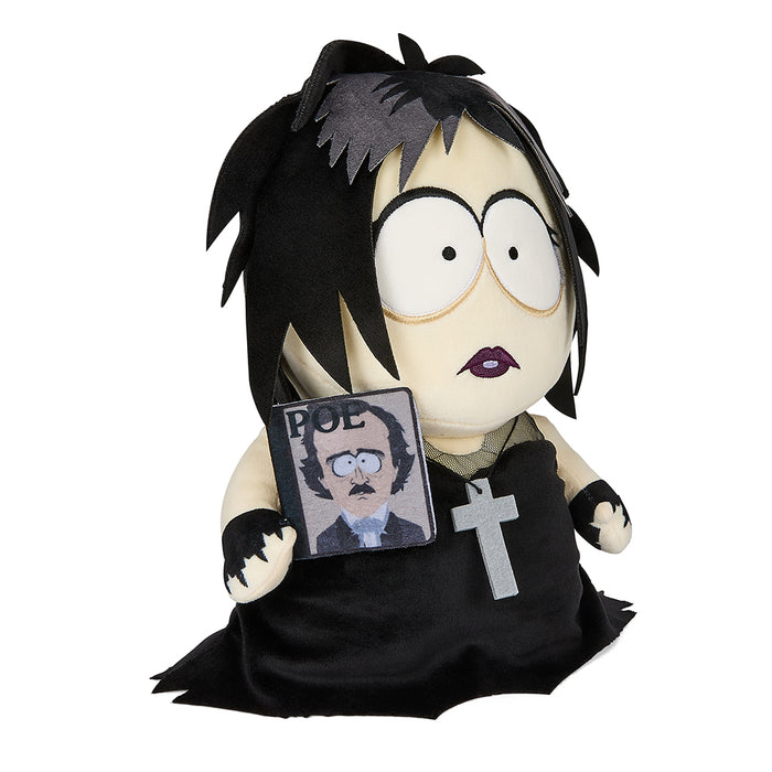 South Park Goth Kid Henrietta plush toy, 13-inch plush with sound chip, featuring dark clothing and goth style details.