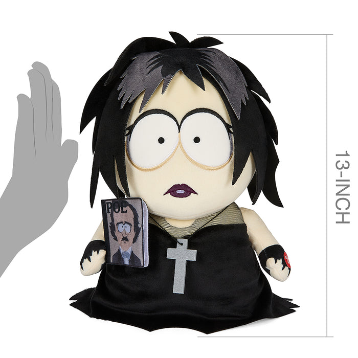 South Park Goth Kid Henrietta 13-inch plush with sound chip, featuring her goth outfit and distinctive appearance from the animated series.