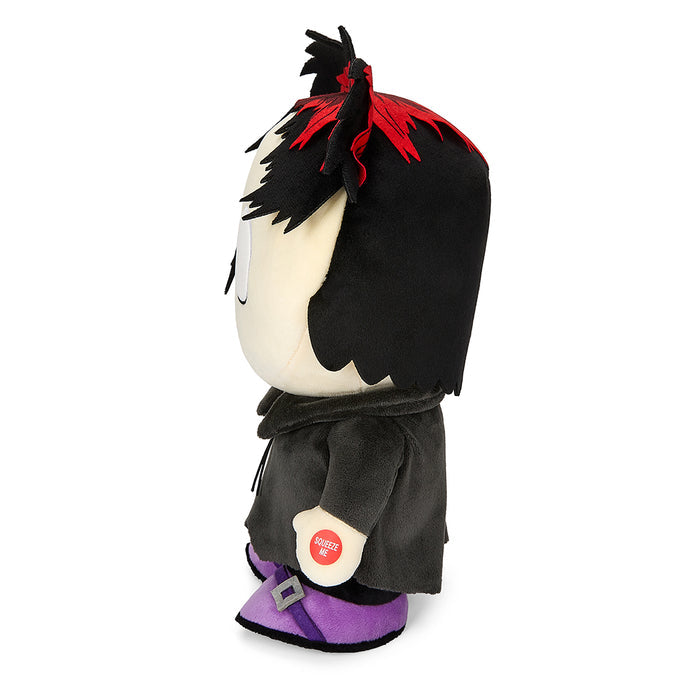 South Park Goth Kid Pete 13-inch plush with sound chip, featuring dark clothing and goth style details from the South Park series.