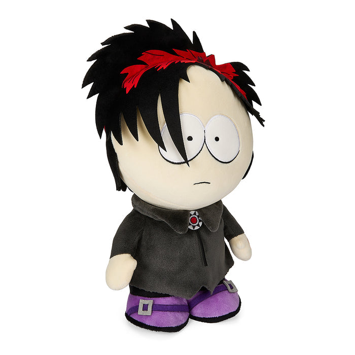 South Park Goth Kid Pete plush toy, 13-inch with sound chip, featuring detailed goth-themed design and soft plush fabric.