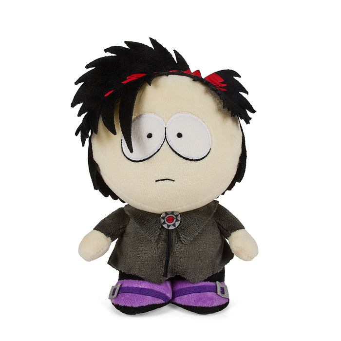 South Park Goth Kid Pete 8-inch Phunny Plush by Kidrobot, featuring a plush toy of Pete with goth style and detailed clothing.